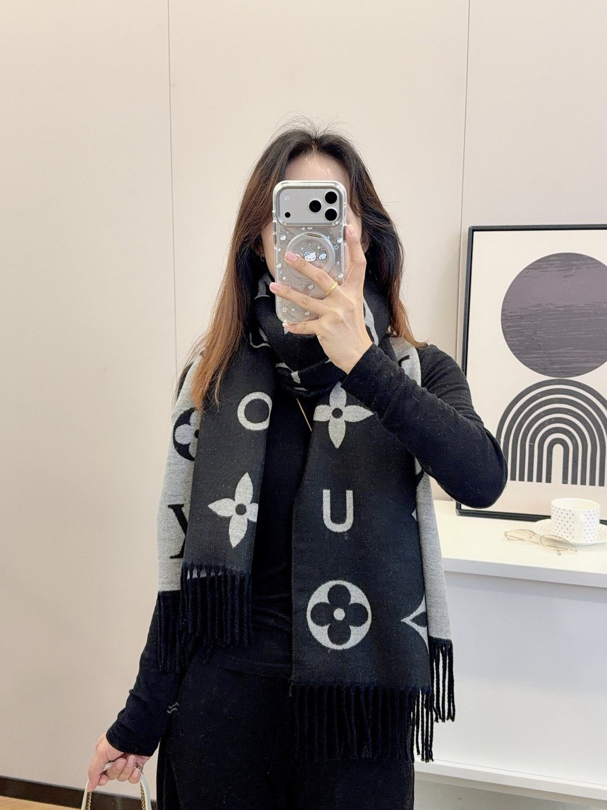 Louis Vuitton Knotted-Fringe Monogram Scarf - 65 x 180 cm