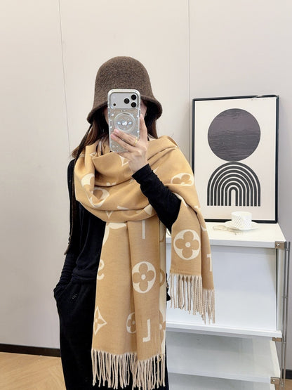 Louis Vuitton Knotted-Fringe Monogram Scarf - 65 x 180 cm